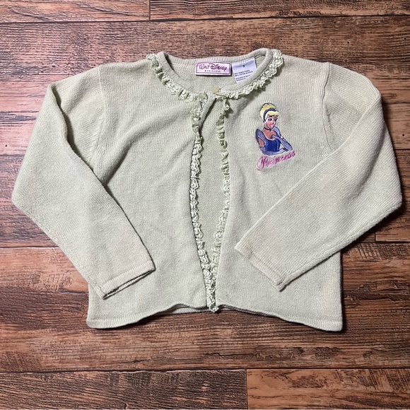Vintage Disney Princess Cinderella Pastel Green Girl's Cardigan - Picture 1 of 9